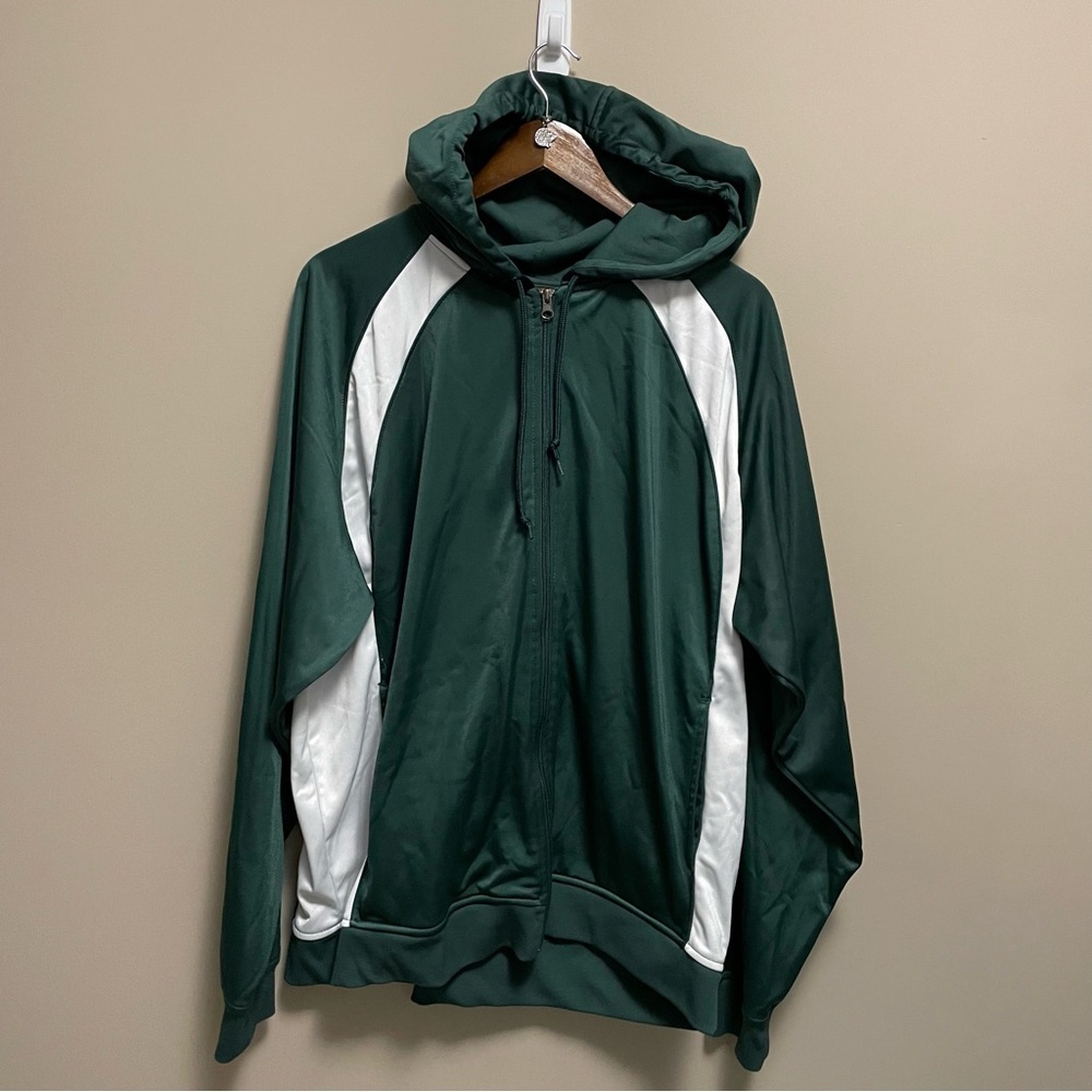 Vintage 90s Game Sportswear Green & White Full Zip Jacket Men’s 2XL